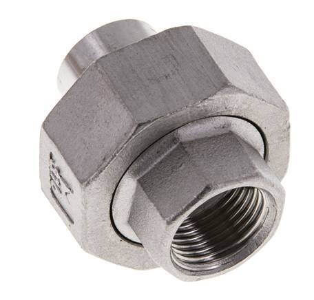 Unión Conector Recto Rp3/8'' Hembra x 17.2mm Extremo Soldar Acero Inoxidable Junta Cónica 16bar (224.8psi)