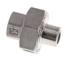 Unión Conector Recto Rp1/4'' Hembra x 13.5mm Extremo Soldar Acero Inoxidable Junta Cónica 16bar (224.8psi)
