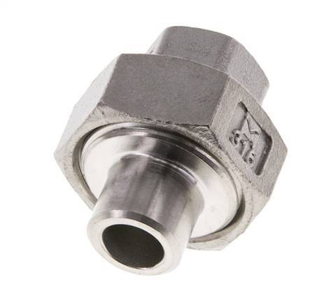 Unión Conector Recto Rp1/4'' Hembra x 13.5mm Extremo Soldar Acero Inoxidable Junta Cónica 16bar (224.8psi)