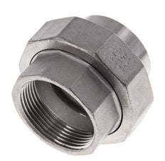 Racor recto de unión Rp1 1/2'' Hembra x 48,3mm Extremo para soldar Acero inoxidable Junta plana PTFE 150bar (2107,5psi)