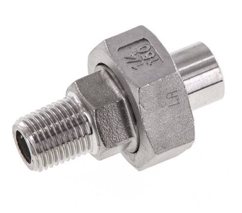 Racor recto de unión R1/4'' Macho x 13,5 mm Extremo para soldar Junta cónica de acero inoxidable 16bar (224,8psi)