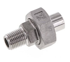 Racor recto de unión R1/4'' Macho x 13,5 mm Extremo para soldar Junta cónica de acero inoxidable 16bar (224,8psi)