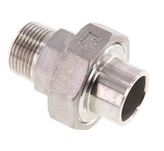 Racor recto de unión R3/4'' Macho x 26,9 mm Extremo para soldar Junta cónica de acero inoxidable 16bar (224,8psi)