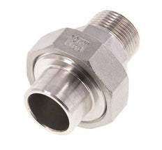 Racor recto de unión R3/4'' Macho x 26,9 mm Extremo para soldar Junta cónica de acero inoxidable 16bar (224,8psi)