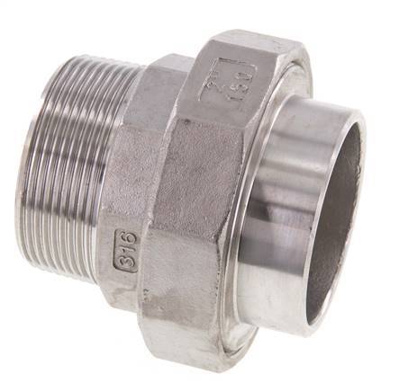 Unión Conector Recto R2'' Macho x 60.3mm Extremo Soldar Acero Inoxidable Junta Cónica 16bar (224.8psi)