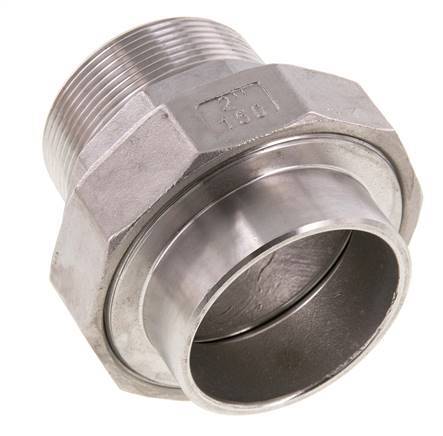 Unión Conector Recto R2'' Macho x 60.3mm Extremo Soldar Acero Inoxidable Junta Cónica 16bar (224.8psi)