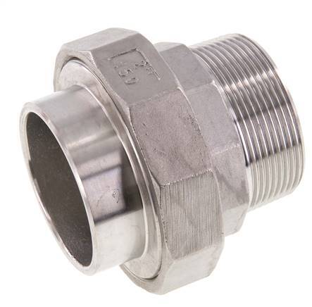 Unión Conector Recto R2'' Macho x 60.3mm Extremo Soldar Acero Inoxidable Junta Cónica 16bar (224.8psi)