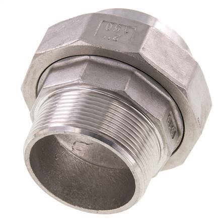Unión Conector Recto R2'' Macho x 60.3mm Extremo Soldar Acero Inoxidable Junta Cónica 16bar (224.8psi)