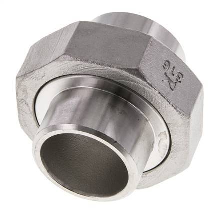 Racor recto de unión 33,7 mm Extremo para soldar Junta cónica de acero inoxidable 16bar (224,8psi)
