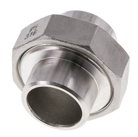 Racor recto de unión 33,7 mm Extremo para soldar Junta cónica de acero inoxidable 16bar (224,8psi)