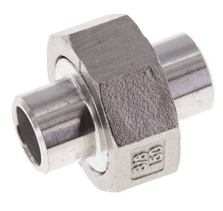 Racor recto de unión 17,2 mm Extremo para soldar Acero inoxidable Junta plana PTFE 16bar (224,8psi)
