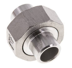 Racor recto de unión 17,2 mm Extremo para soldar Acero inoxidable Junta plana PTFE 16bar (224,8psi)