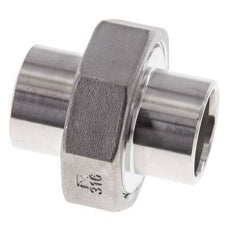 Racor recto de unión 26,9 mm Extremo para soldar Acero inoxidable Junta plana PTFE 16bar (224,8psi)