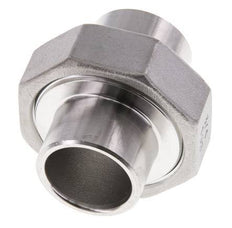 Racor recto de unión 26,9 mm Extremo para soldar Acero inoxidable Junta plana PTFE 16bar (224,8psi)