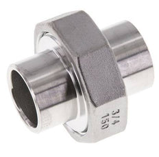 Racor recto de unión 26,9 mm Extremo para soldar Acero inoxidable Junta plana PTFE 16bar (224,8psi)