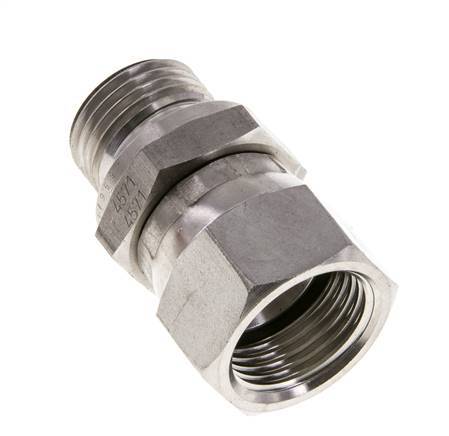 Racor Reductor JIC UNF 7/8''-14 Hembra x G1/2'' Macho Ajustable Acero Inoxidable 210bar (2950.5psi)