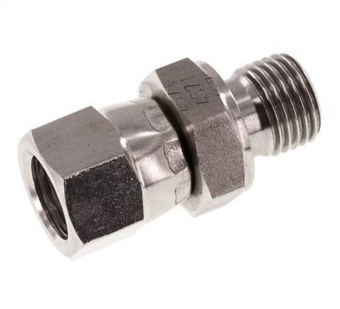 Racor Reductor JIC UNF 1/2''-20 Hembra x G1/4'' Macho Ajustable Acero Inoxidable 275bar (3863.75psi)