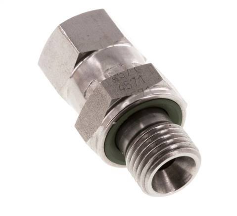 Racor Reductor JIC UNF 1/2''-20 Hembra x G1/4'' Macho Ajustable Acero Inoxidable 275bar (3863.75psi)