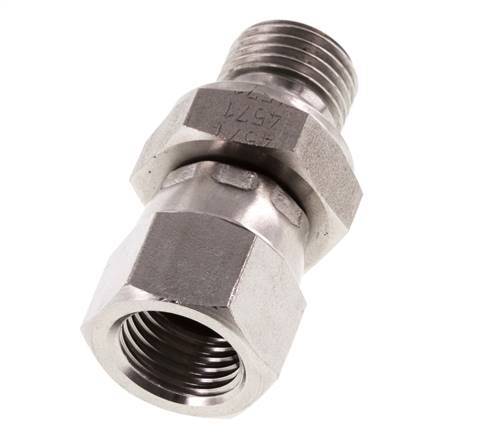 Racor Reductor JIC UNF 1/2''-20 Hembra x G1/4'' Macho Ajustable Acero Inoxidable 275bar (3863.75psi)