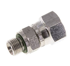JIC Reducing Nipple UNF 7/16''-20 Female x G1/8'' Male Adjustable Stainless Steel 310bar (4355.5psi)