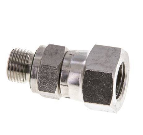JIC Reducing Nipple UNF 7/16''-20 Female x G1/8'' Male Adjustable Stainless Steel 310bar (4355.5psi)