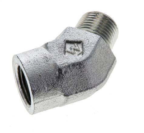 Racor en ángulo de 45 grados 3/8'' NPT macho x hembra Acero 210bar (2950,5psi)