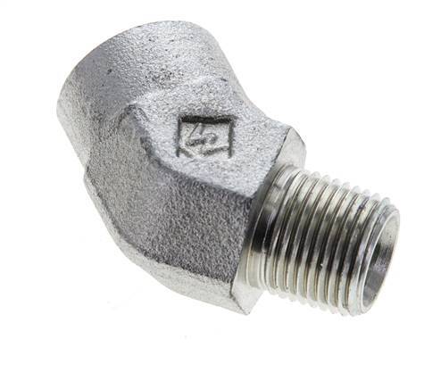 Racor en ángulo de 45 grados 3/8'' NPT macho x hembra Acero 210bar (2950,5psi)