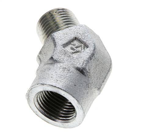 Racor en ángulo de 45 grados 3/8'' NPT macho x hembra Acero 210bar (2950,5psi)