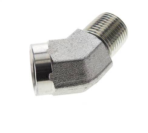 Racor acodado de 45 grados 1/2'' NPT macho x hembra Acero 210bar (2950,5psi)