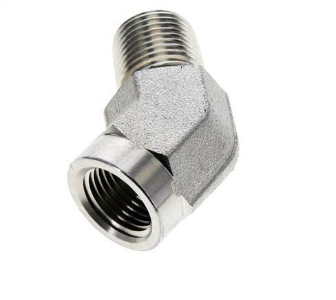 Racor acodado de 45 grados 1/2'' NPT macho x hembra Acero 210bar (2950,5psi)