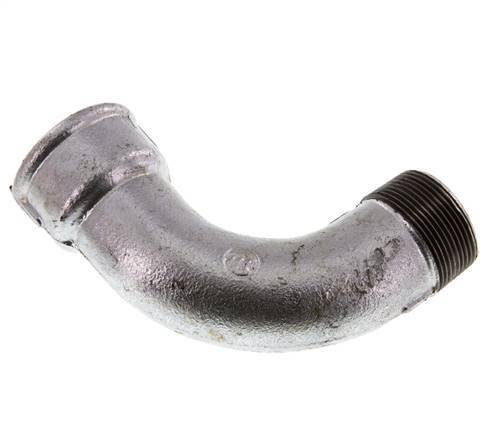 Racor en ángulo de 90 grados 1 1/2'' macho R x hembra Rp hierro fundido largo 25bar (351.25psi)