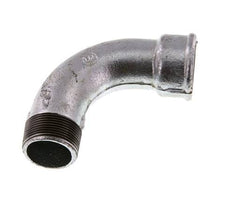 Racor en ángulo de 90 grados 1 1/2'' macho R x hembra Rp hierro fundido largo 25bar (351.25psi)