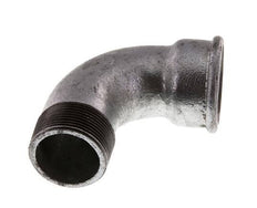 Racor acodado 90deg 1 1/2'' Macho R x Hembra Rp Corto Hierro Fundido 25bar (351.25psi)