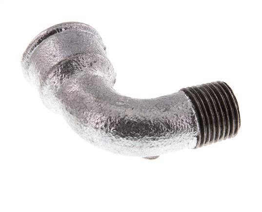 90deg Angled Fitting 1/2'' Male R x Female Rp Short Cast Iron 25bar (351.25psi) [2 Pieces]