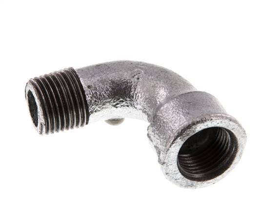 90deg Angled Fitting 1/2'' Male R x Female Rp Short Cast Iron 25bar (351.25psi) [2 Pieces]