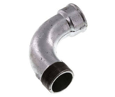 Racor acodado de 90 grados 2'' macho R x hembra Rp hierro fundido largo 25bar (351.25psi)