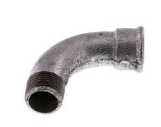 Racor acodado de 90 grados 1'' macho R x hembra Rp hierro fundido largo 25bar (351.25psi)