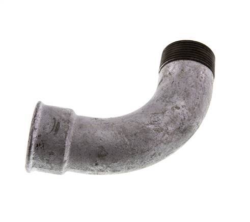 Racor acodado de 90 grados 1 1/4'' macho R x hembra Rp hierro fundido largo 25bar (351.25psi)