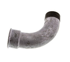 Racor acodado de 90 grados 1 1/4'' macho R x hembra Rp hierro fundido largo 25bar (351.25psi)