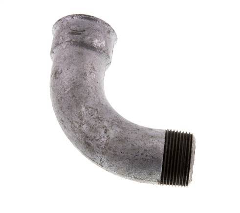 Racor acodado de 90 grados 1 1/4'' macho R x hembra Rp hierro fundido largo 25bar (351.25psi)