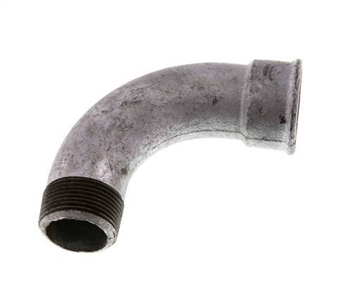 Racor acodado de 90 grados 1 1/4'' macho R x hembra Rp hierro fundido largo 25bar (351.25psi)