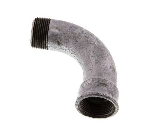 Racor acodado de 90 grados 1 1/4'' macho R x hembra Rp hierro fundido largo 25bar (351.25psi)