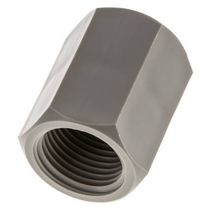 Enchufe G1/2'' Hembra Polipropileno (pp) 10bar (140.5psi) FDA 27mm Hex.