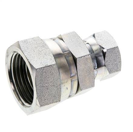 Racor Reductor Recto G1/2'' x G1'' Hembra Acero Alta Presión 60° Cono 150bar (2107.5psi) Hidráulico