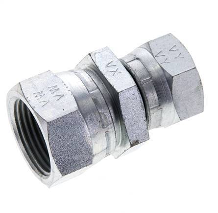 Racor Reductor Recto G1/2'' x G3/4'' Hembra Acero Alta Presión 60° Cono 175bar (2458.75psi) Hidráulico
