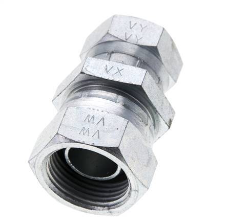 Racor Reductor Recto G1/2'' x G3/4'' Hembra Acero Alta Presión 60° Cono 175bar (2458.75psi) Hidráulico
