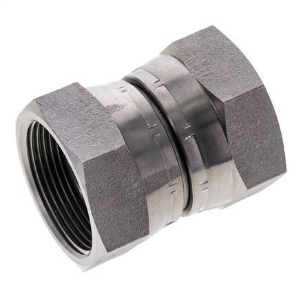 Racor Reductor Recto G1 1/2'' Hembra Acero Alta Presión 60° Cono 125bar (1756.25psi) Hidráulico