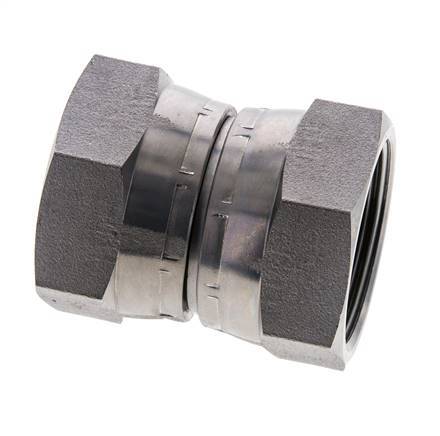 Racor Reductor Recto G1 1/2'' Hembra Acero Alta Presión 60° Cono 125bar (1756.25psi) Hidráulico