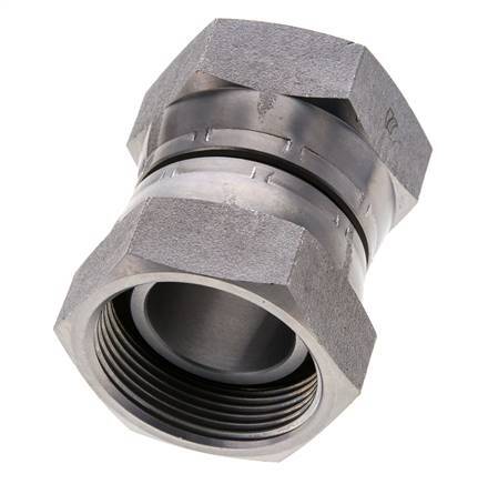 Racor Reductor Recto G1 1/2'' Hembra Acero Alta Presión 60° Cono 125bar (1756.25psi) Hidráulico