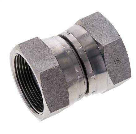 Racor Reductor Recto G1 1/2'' Hembra Acero Alta Presión 60° Cono 125bar (1756.25psi) Hidráulico